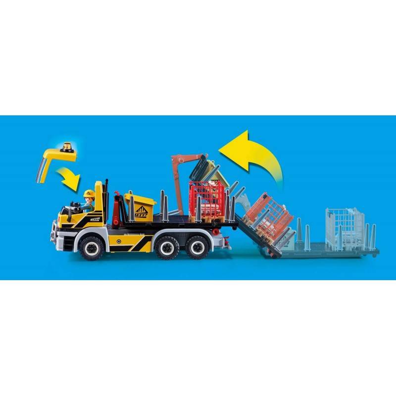 Playmobil 70444 City Action Construction Truck With Tilting Trailer